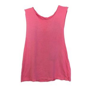 H&M Neon Pink Muscle Tank Top With Back Cut Outs